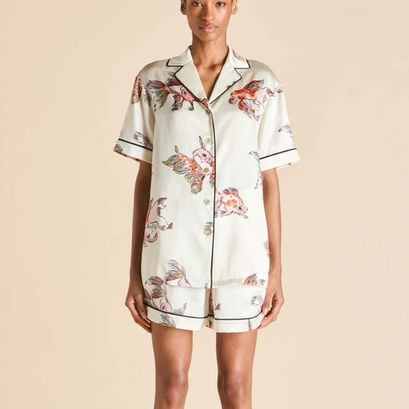 Olivia von Halle Other - NWT Olivia von Halle Archive Print Ingo Cora Ivory Goldfish Pajamas
